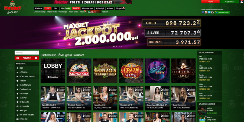 MaxBet Casino obezbeđuje žive stolove