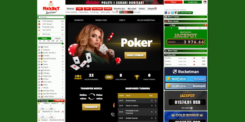 MaxBet Casino kazino početna stranica